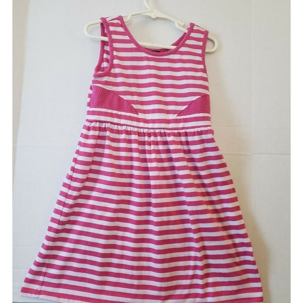 Disorderly Kids Girls Pink White Stripe Dress size 6